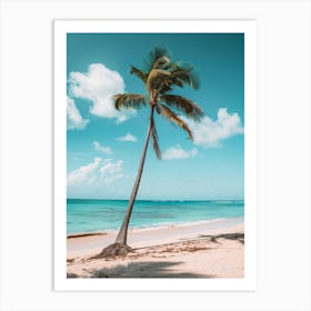 Palm Tree On The Beach Art Print