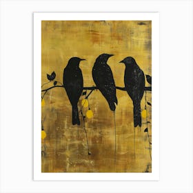 Crows On A Branch 1 Art Print