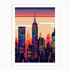 Pixelated New York City Skyline Art Print