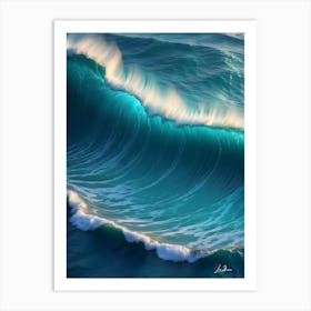 Magnificent azure blue waves Art Print