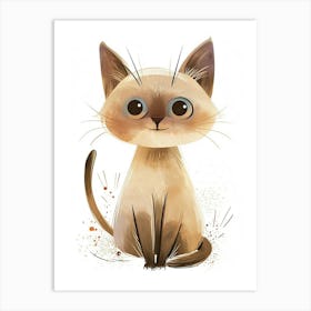 Oriental Shorthair Cat Clipart Illustration 4 Art Print