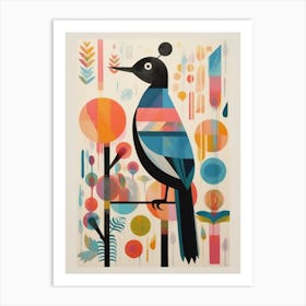 Colourful Scandi Bird Canvasback Art Print