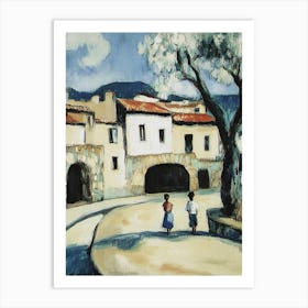 Children In The Village Art Print