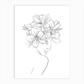 Woman with flowers in her hair (Venus I) Art Print