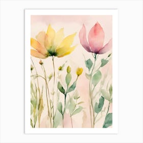 Watercolor Flowers Art Print