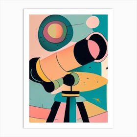 Telescope Musted Pastels Space Art Print