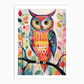 Bird Painting Collage Owl 2 Art Print