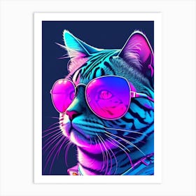 American Shorthair Wearing Glasses Art Print