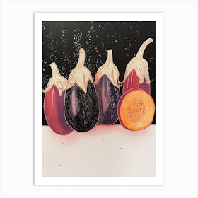 Art Deco Eggplant Art Print