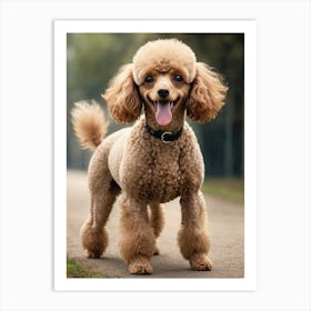 Happy Poodle Painting Dog Lover Art Print