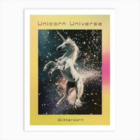 Glitter Unicorn In Space Abstract Collage 3 Poster Art Print