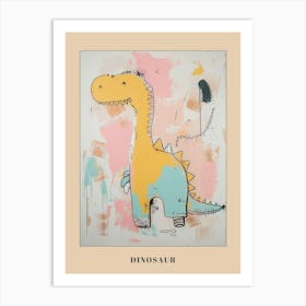 Retro Abstract Dinosaur Cartoon Poster Art Print