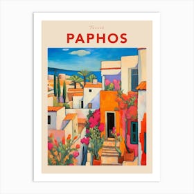 Paphos Cyprus 2 Fauvist Travel Poster Art Print
