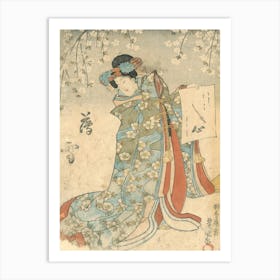 Woman Under The Sakura (I) By Utagawa Kunisada Art Print
