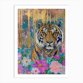 Tiger In Bloom 3 Art Print