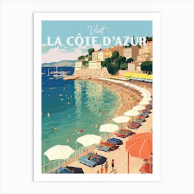 Cote D Azur France Travel Poster 1 Art Print