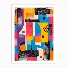 Playful And Colorful Geometric Shapes Arranged In A Fun And Whimsical Way 32 Art Print