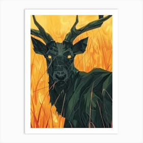 Elk Illustration 10 Art Print