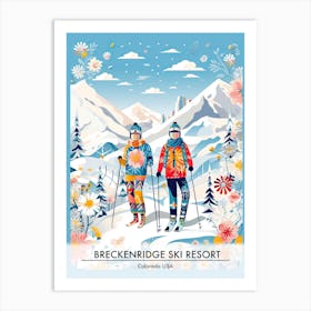 Breckenridge Ski Resort   Colorado Usa, Ski Resort Poster Illustration 2 Art Print