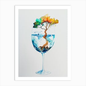 Tree In A Wine Glass Art Print