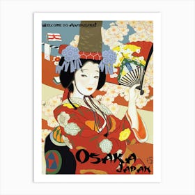 Osaka Lady, Geisha, Japan Art Print