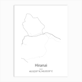 Hiranai,Japan Minimalist Map Art Print