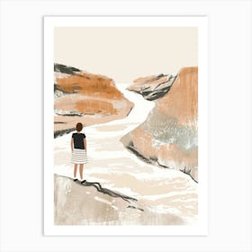 Girl In The Desert Art Print