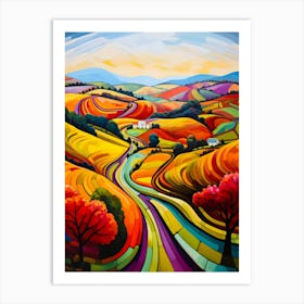 Undulating Lines In Countryside Poster