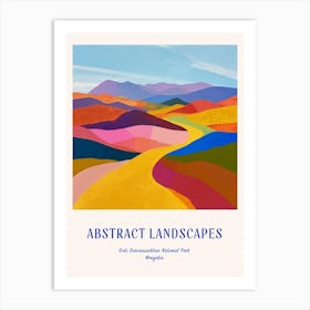 Colourful Abstract Gobi Gurvansaikhan National Park Mongolia 2 Poster Blue Art Print