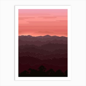 Sunset In The Mountains 61 Art Print