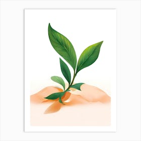 Vector Illustration Of A Green Leaf Art Print