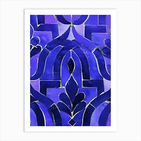 Blue Mosaic Tile Art Print