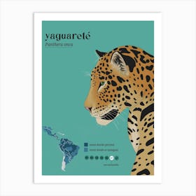 Jaguar with info Art Print