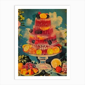 Jelly Dessert Selection Retro Collage 3 Art Print