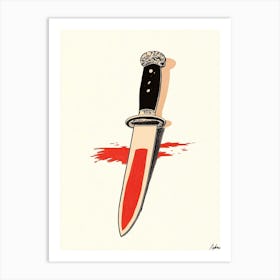 Knife With Blood On It Art Print