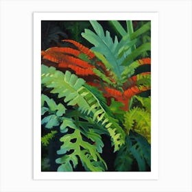 Rabbit S Foot Fern Cézanne Style Art Print