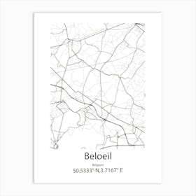 Beloeil,Belgium Minimalist Map Art Print