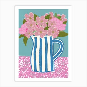 Pink Striped Jug Art Print