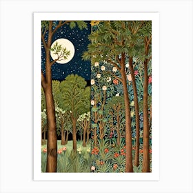 William Morris Moonlight In The Woods 7 Art Print