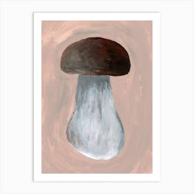 Mushroom Cep painting food kitchen beige brown nature natural Art Print