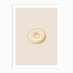 Cheddar Bagel Minimalist Line 1 Art Print