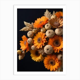 Bouquet Of Orange Flowers Art Print