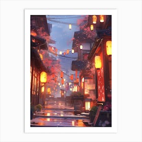 Japanese Rain Art Print