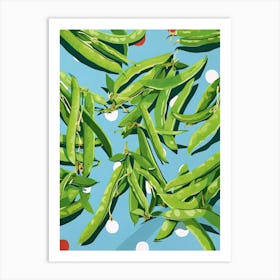 Sugar Snap Peas Summer Illustration 2 Art Print