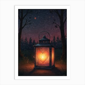 Heart Lantern Art Print