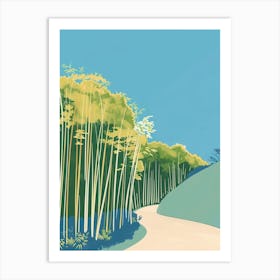 Arashiyama Bamboo Grove Kyoto 1 Colourful Illustration Art Print