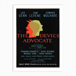The Devil’s Advocate Theatre Poster, 1962 Art Print