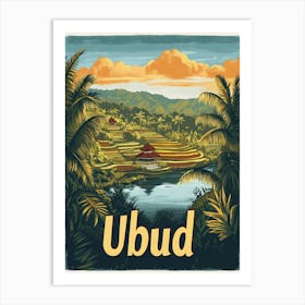 Aihrgdesign A Vintage Travel Poster Of Ubud 1 Art Print