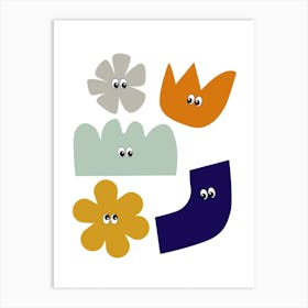 Friendly Shapes Cool Art Print