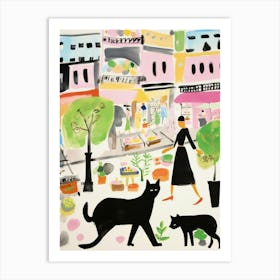 The Food Market In Vienna 4 Illustration Art Print